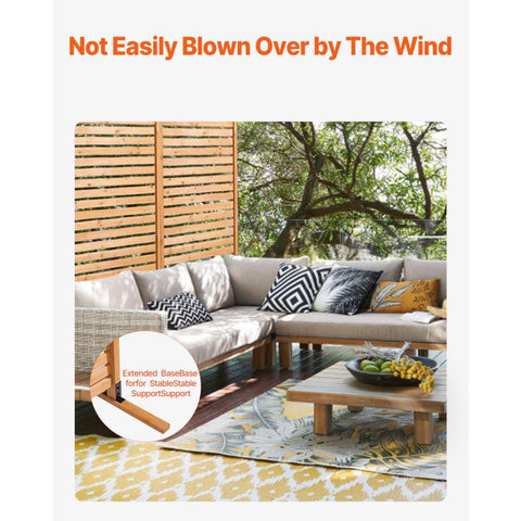 Wooden Freestanding Privacy Screen 36 x 76 inch Outdoor for Patio