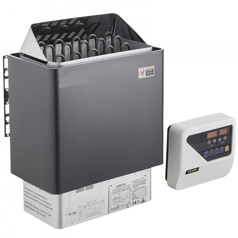Sauna Heater, 9KW 220V Electric Sauna Stove, Steam Bath Sauna Heater with External Digital Controller, 3h Timer and Adjustable Temp for Max. 317-459 Cubic Feet, Home Hotel Spa Shower Use, FCC Certification