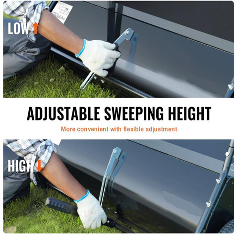 Tow Behind Lawn Sweeper, 44 in Pull Behind Lawn Sweeper, 25 cu. ft Large Capacity Leaf & Grass Collector, Heavy Duty Garden Sweeper with Adjustable Sweeping Height for Yard, Lawn, Farm