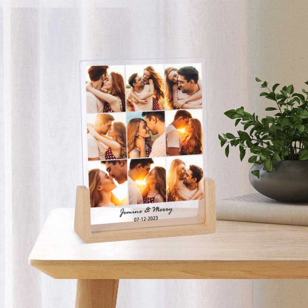 Custom Couple Photo Collage Frame Personalized Acrylic Collage Frame