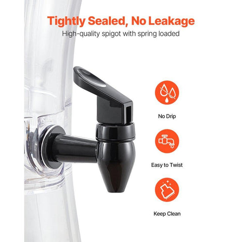 Beverage Dispenser, 3.4 Gallon Drink Dispenser for Parties, Plastic Juice Dispensers with No-Drip Spigot, Iced Tea Lemonade Juice Water Dispensers, for Restaurants, Hotels, Parties