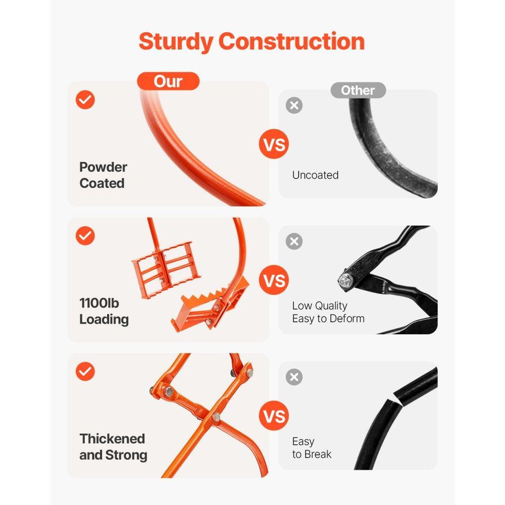 24in Stone Lifting Tongs 2 Claw Steel Rock Tongs Swivel Log Grapple