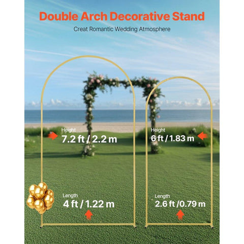 Metal Arch Backdrop Stand Set of 2 Stand with Case Connection for Wedding