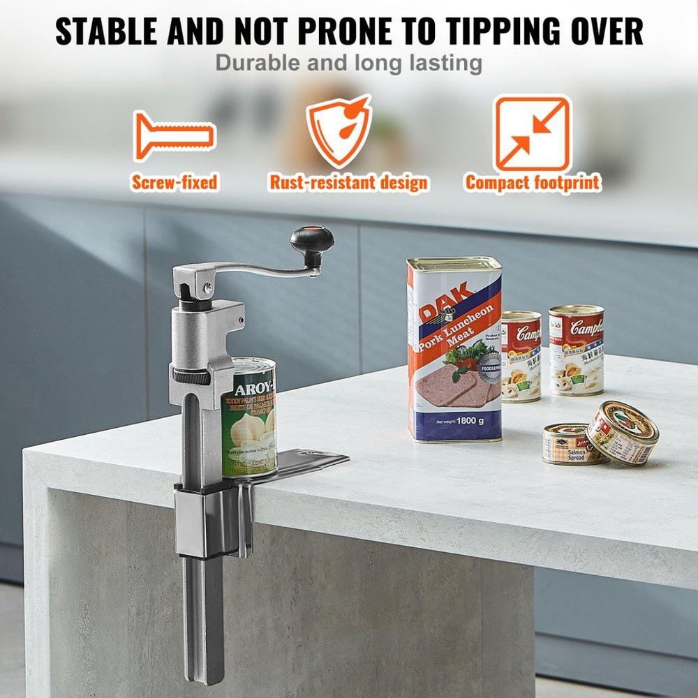 Manual Can Opener, Commercial Table Opener for Large Cans, Heavy Duty Can Opener with Base, Adjustable Height Industrial Jar Opener For Cans Up to 11.8" Tall, for Restaurant Hotel Home Bar