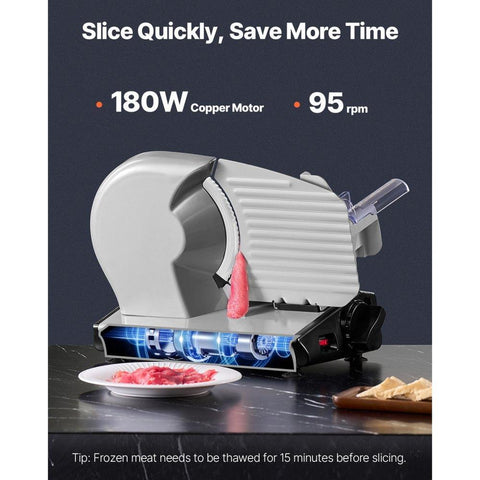 Meat Slicer 180W 8.7" Electric Deli Food Slicer for Frozen Meat Bread Cheese