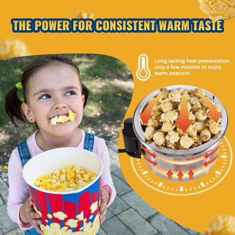 Popcorn Maker, 300W Popcorn Popper Machine, 2.5 Oz Kettle Makes 4 QT per Batch, Tabletop Popcorn Maker with PP Door, Includes 2 Scoops and Tray, Movie Theater Style, Black