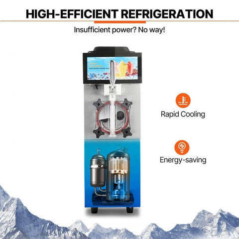 Commercial Slushy Machine, 12L / 3.17 Gal Single Tank, Cool and Freeze Modes, Stainless Steel Margarita Smoothie Frozen Drink Maker, Slushie Machine for Party Cafes Restaurants Bars Home