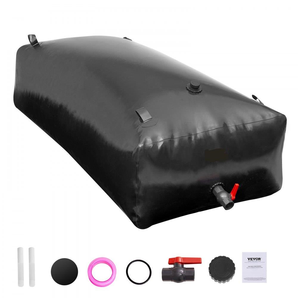 Portable Water Storage Bladder 264 Gal PVC Collapsible Water Tank Black