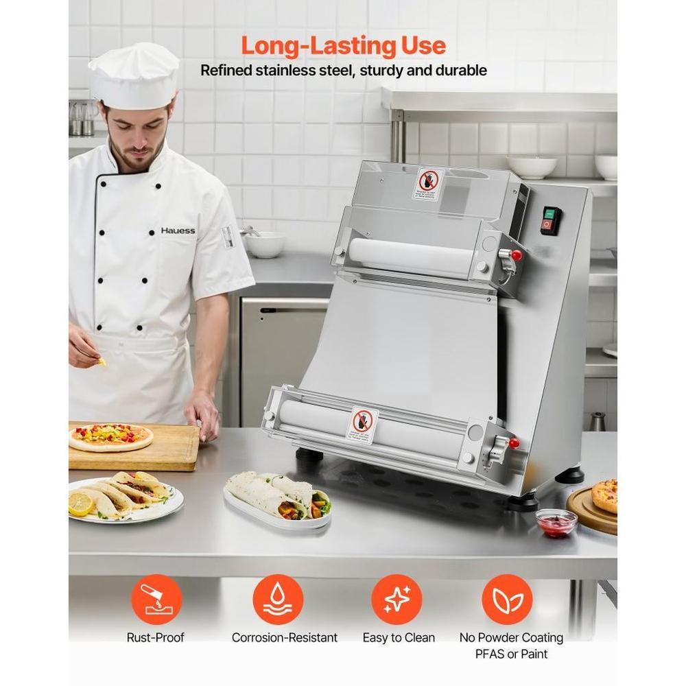 16 Inch Pizza Dough Roller Sheeter Semi-automatic Commercial Dough Press 390W