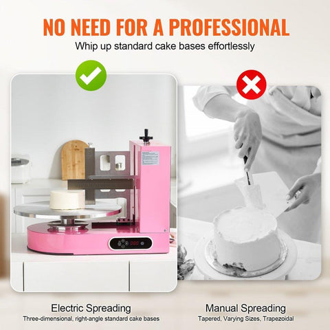 Cake Decorating Machine Cake Frosting Spreading for 4" to 16" Cake Pink