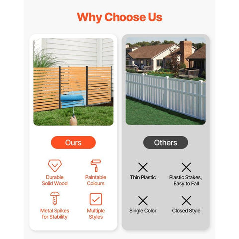 Wood Privacy Fence One Panel Slatted Air Conditioner Cover 39 inch Wide x 61 inch Long