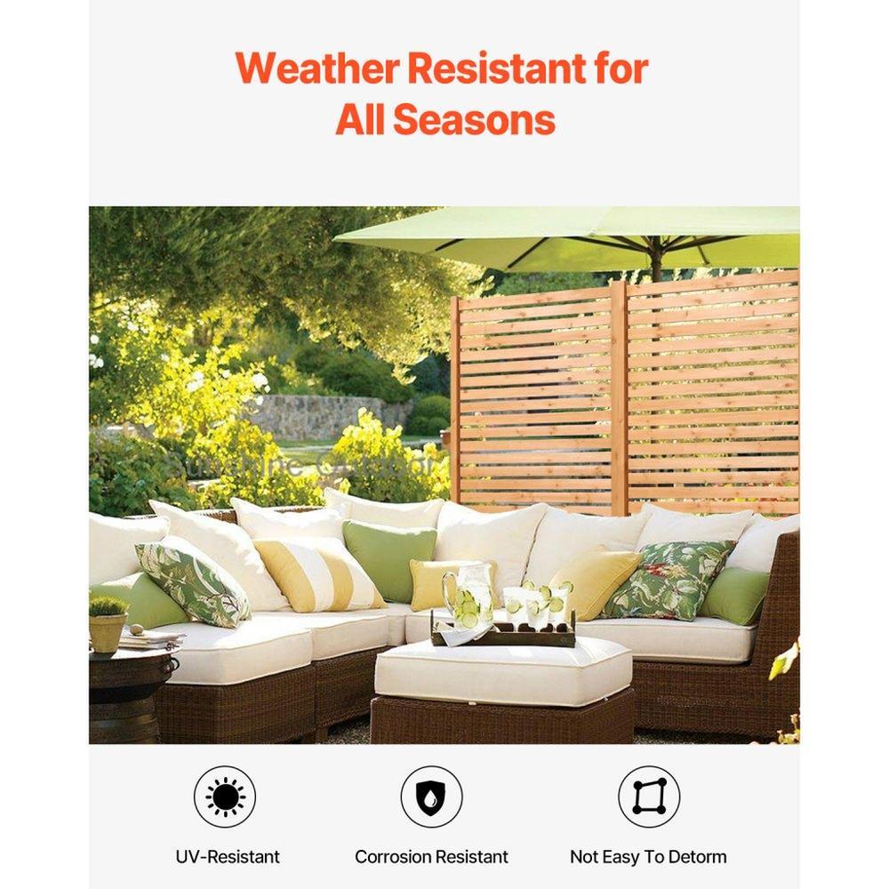 Wooden Freestanding Privacy Screen 36 x 76 inch Outdoor for Patio