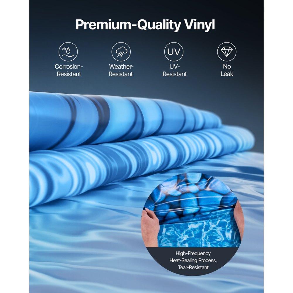 Round Pool Liner 33 ft Unibead Style 52 inch Wall Height Durable