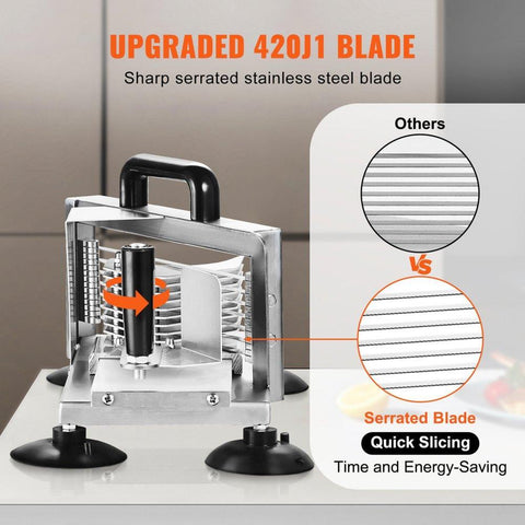 Commercial Tomato Slicer, 3/8 inch Tomato Cutter Slicer, Stainless Steel Heavy Duty Tomato Slicer Machine, Manual Tomato Slicer with Non-slip Feet, for Cutting Tomatoes, Cucumbers, Bananas