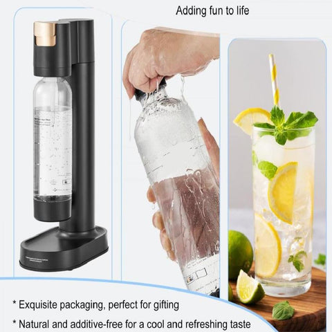 Sparkling Water Maker, Soda Maker Machine for Home Carbonating, Seltzer Water Starter Kit with BPA-free 1L PET Bottle, CO2 Cylinder, Compatible with Mainstream Screw-in 60L CO2 Cylinder