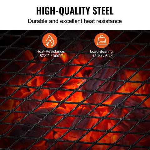 Folding Campfire Grill, Heavy Duty Steel Mesh Grate, 18" Portable Camping Grates Over Fire Pit, Camp Fire Cooking Equipment with Legs Carrying Bag, Grilling Rack for Outdoor Open Flame Cooking