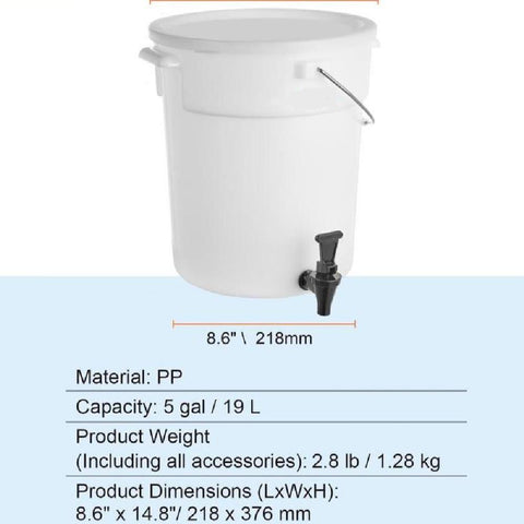 Beverage Dispenser, 5 Gallon Drink Dispensers for Parties, Plastic Juice Dispenser with Spigot and Lid, Iced Tea Lemonade Juice Water Dispenser, for Restaurants, Hotels, Parties