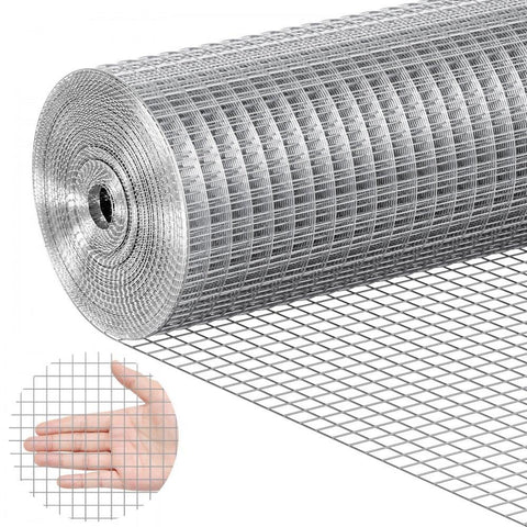 Hardware Cloth, 1/2 inch 24in x 25 ft 19 Gauge, Hot Dipped Galvanized Wire Mesh Roll, Chicken Wire Fencing, Wire Mesh for Rabbit Cages, Garden, Small Rodents