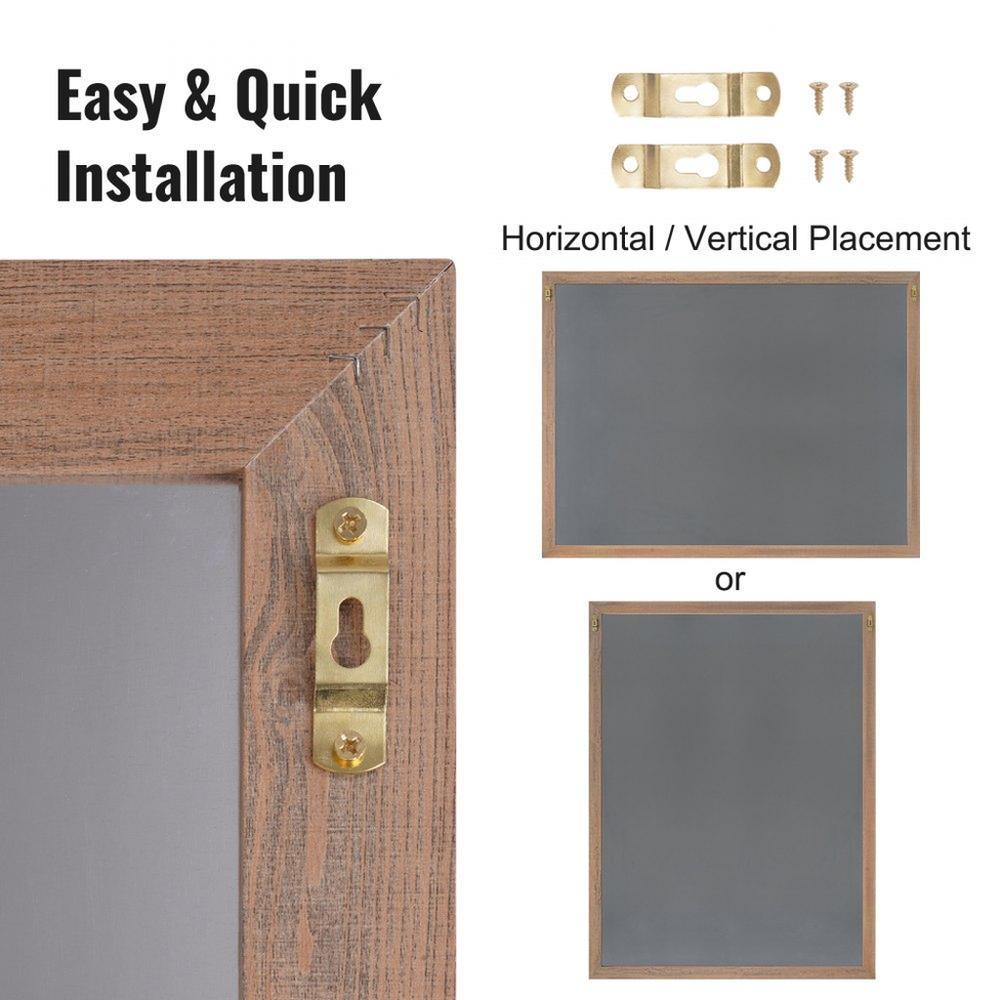 Magnetic Chalk Board, Hanging Message Signs with Chalks & Eraser, Vintage Wooden Chalkboard Sign, Rustic Brown Framed Calendar and Bulletin Combo Boards, 35"x46", Kitchen, Home Decor, Wedding