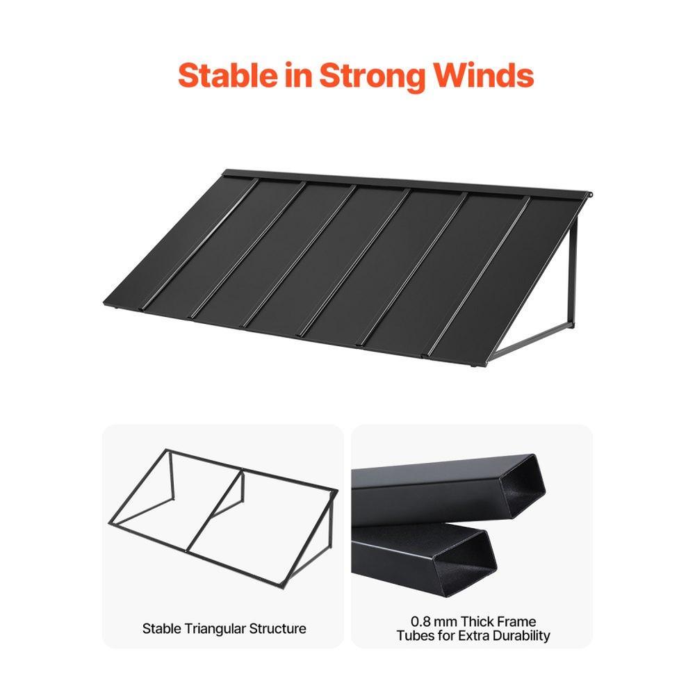 Window Awning Door Canopy 80x36 inch Outdoor Steel Front Door Awning Anti Rust