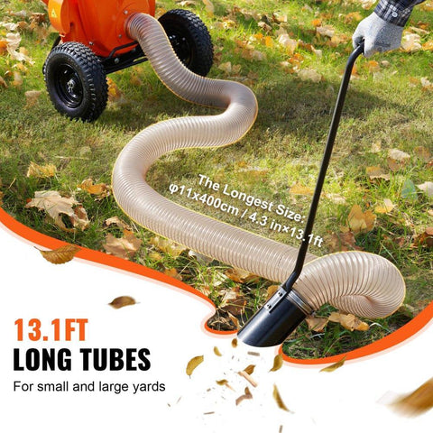 Wood Chipper Shredder Mulcher Leaf Vacuum Kit, 4.3 Inch x 13.1 ft Heavy Duty Universal Woodchipper Accessory, 4 inch Diameter for Large Volume Feeding,Fit Mainstream Brand (Chipper NOT Included)