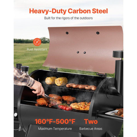 Wood Pellet Grill Smoker, 8 in 1 BBQ Grills for Outdoor Cooking, 575 Square Inches Cook Area Electric Smokers, with WiFi-app Control, LCD Screen Controller, Meat Probe, 500°F Max Temperature