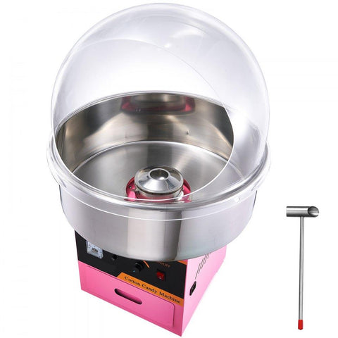 Electric Cotton Candy Machine, 1000W Candy Floss Maker, Commercial Cotton Candy Machine with Stainless Steel Bowl, Sugar Scoop, and Cover, Perfect for Home Kids Birthday, Family Party Pink