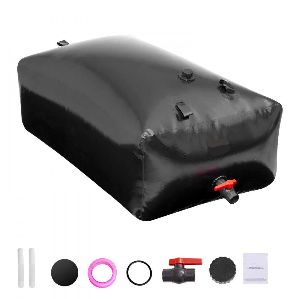 Portable Water Storage Bladder 1427 Gallon PVC Collapsible Water Tank Black