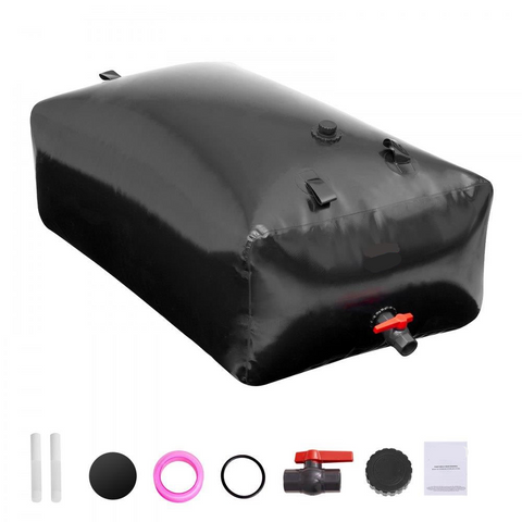 Portable Water Storage Bladder 1427 Gallon PVC Collapsible Water Tank Black