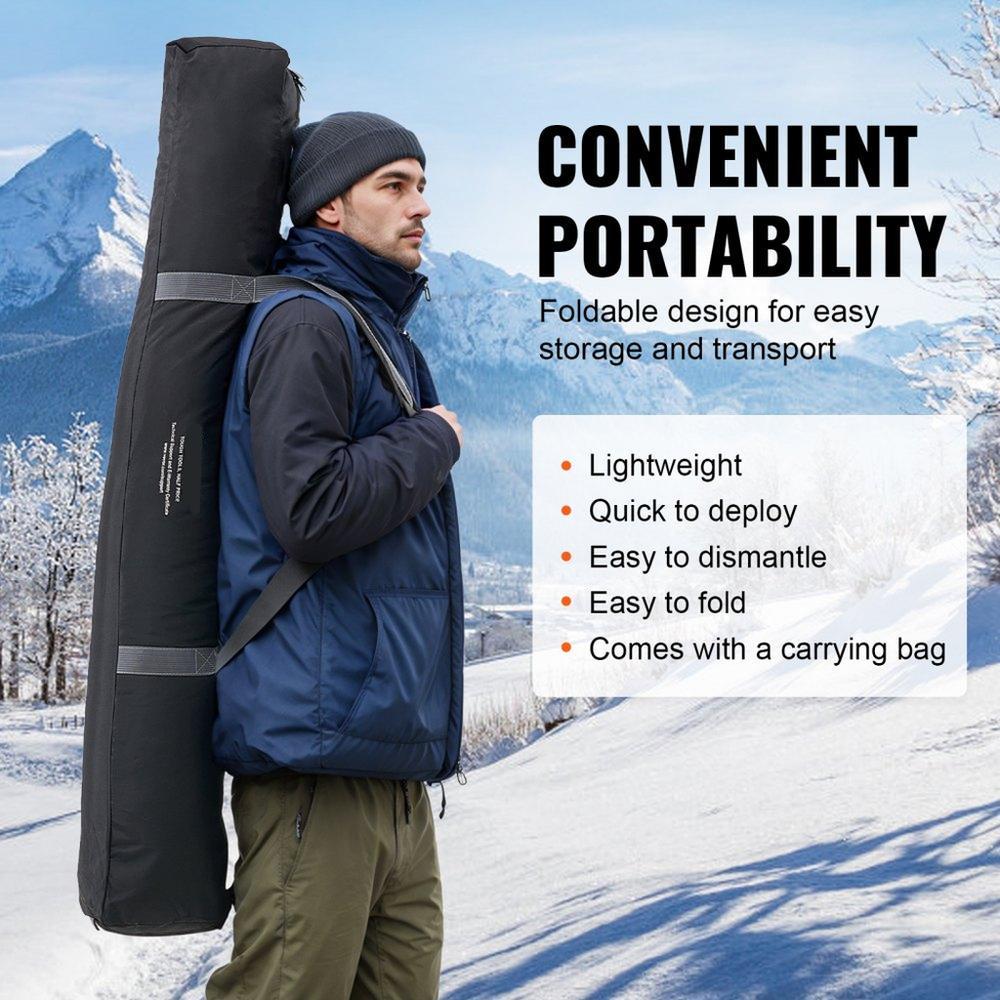 1-2 Person Ourdoor Portable Ice Shelter Pop-Up Ice Fishing Shanty Tent