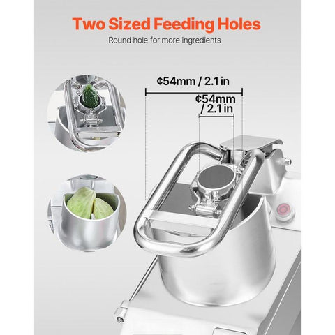 Food Processor Vegetable Chopper w/ 6 Blades Food-Grade Stainless Steel Blender