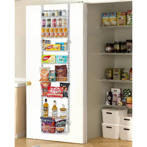 9-Tier Over the Door Pantry Organizer Hanging Storage Rack Adjustable Kitchen
