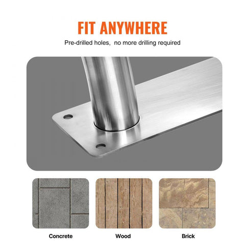 Pool Handrail 2 Pack 48 x 36 in Stainless Steel Railing with Base Plate for Indoor and Outdoor Pools Safety Deck Railing Rust Proof Grab Bar with Grip Cover and Accessories for Spas