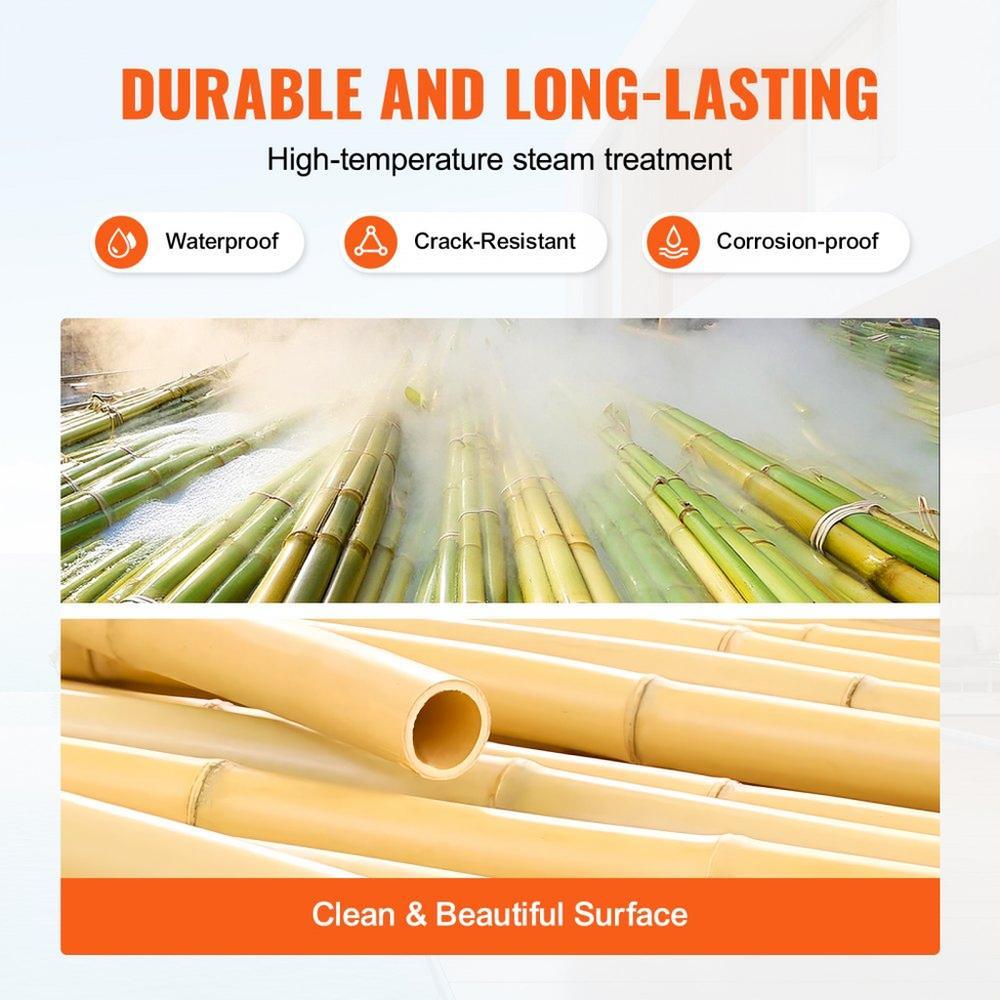 Natural Rolled Bamboo Fence Bamboo Panel 6 ft H x 8 ft L x 0.75 in D.