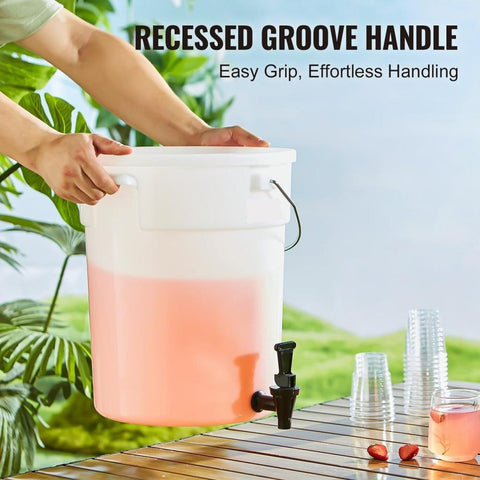 Beverage Dispenser, 5 Gallon Drink Dispensers for Parties, Plastic Juice Dispenser with Spigot and Lid, Iced Tea Lemonade Juice Water Dispenser, for Restaurants, Hotels, Parties, 2 Pack