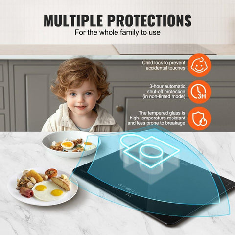Electric Warming Tray Buffet Food Warming w/ Temp Control Tempered Glass