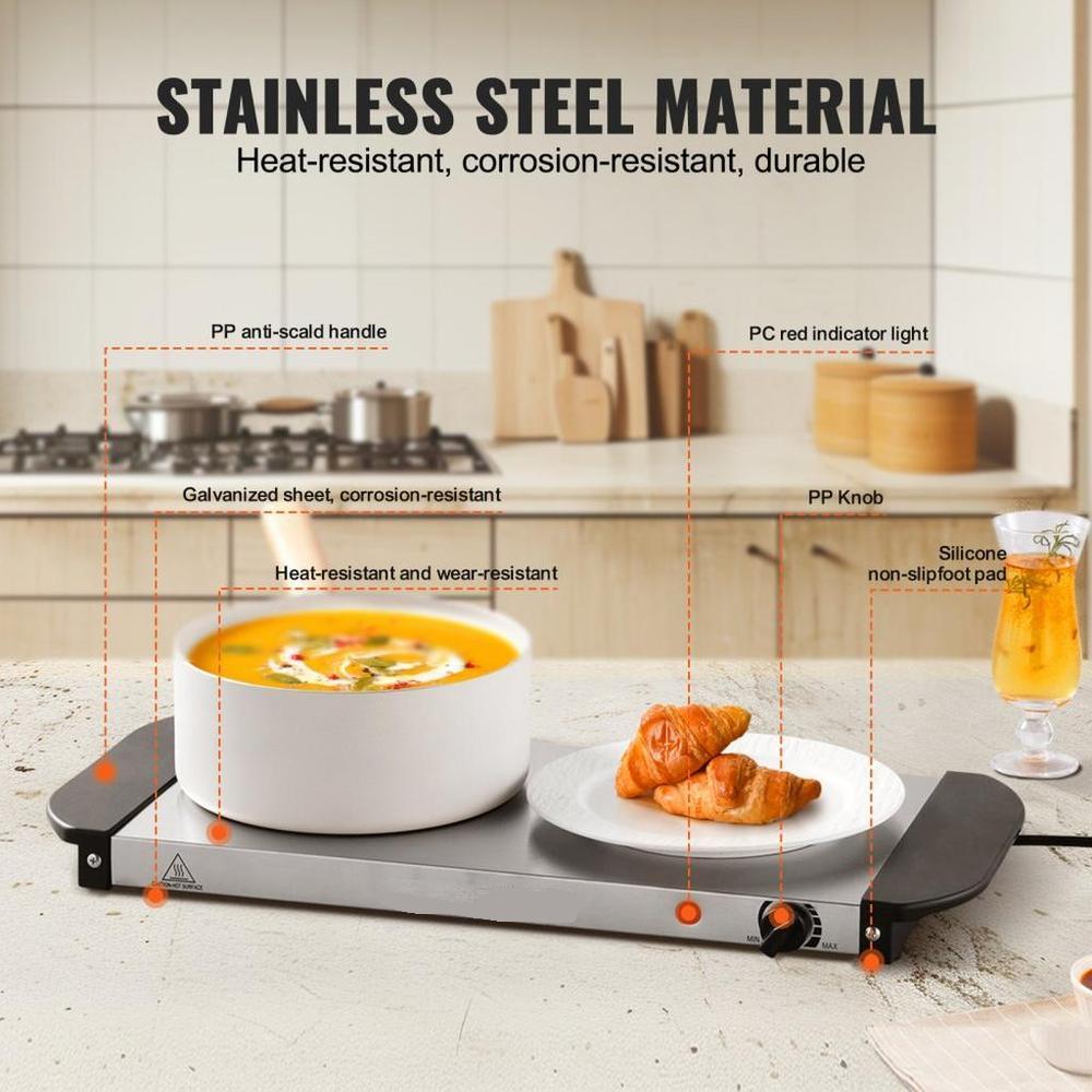 Electric Warming Tray Buffet Food Warming w/ Temp Control Stainless Steel