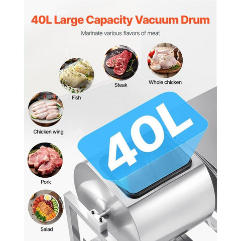 Vacuum Meat Tumbler Marinator Machine 40L for Chicken Steak Fish Commercial Use