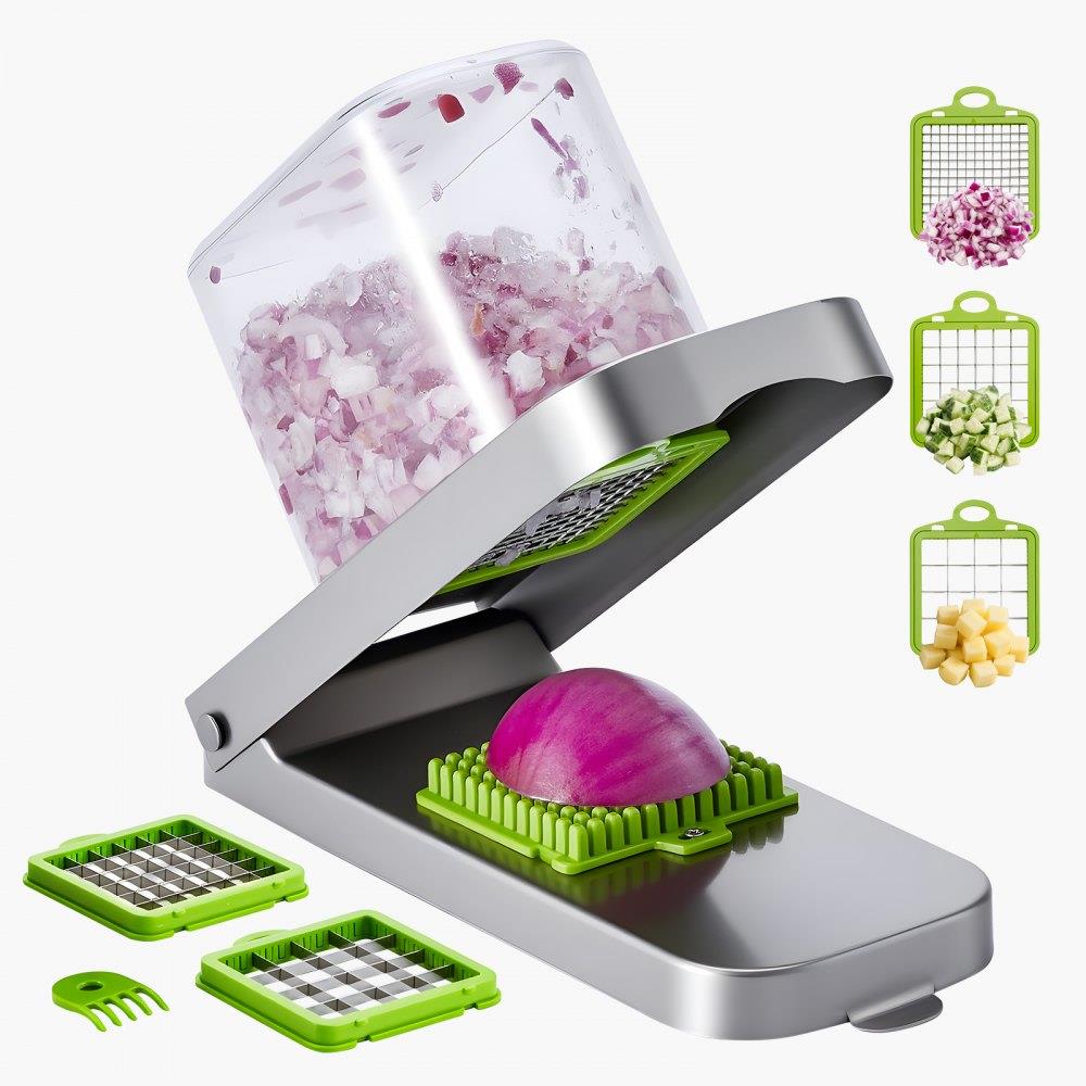 Vegetable Chopper Food Veggie Cutter 3 Stainless Onion Slicer with Container
