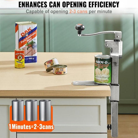 Manual Can Opener, Commercial Table Opener for Large Cans, Heavy Duty Can Opener with Base, Adjustable Height Industrial Jar Opener For Cans Up to 11.8" Tall, for Restaurant Hotel Home Bar