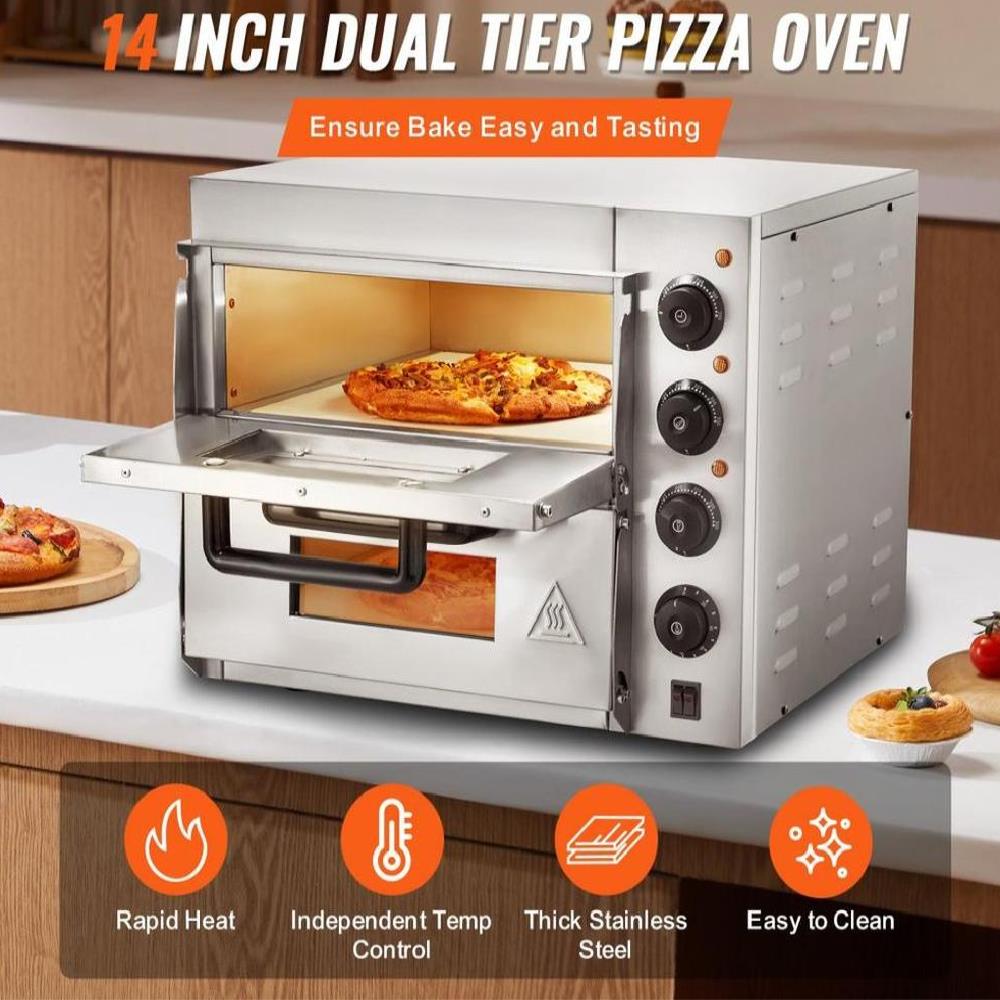 Commercial Countertop Pizza Oven Electric Pizza Oven for 14" Pizza Indoor