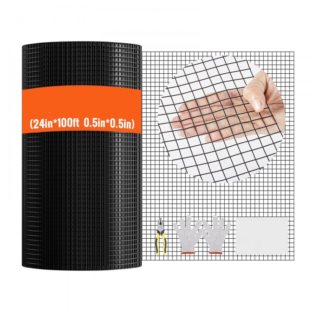 Hardware Cloth 24 x 100 ft 19 Gauge Galvanized Wire Mesh Roll Vinyl Coated Chicken Wire Fence for Chicken Coop Rabbit Snake Barrier and Poultry Enclosures