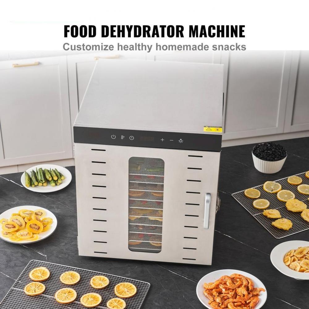 Food Dehydrator Machine, 10 Stainless Steel Trays, 1000W Electric Food Dryer with Digital Adjustable Timer & Temperature for Jerky, Herb, Meat, Beef, Fruit, Dog Treats and Vegetables