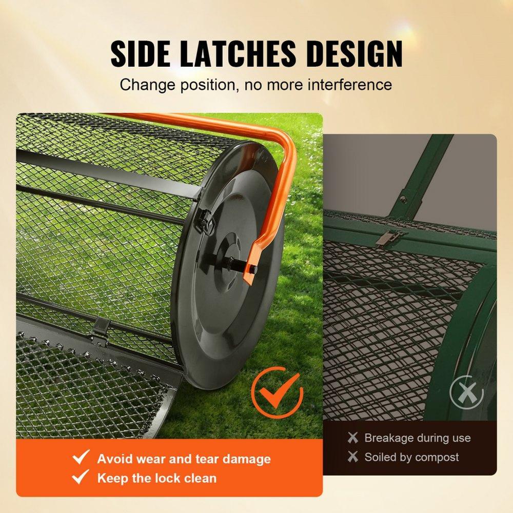 Compost Spreader Peat Moss Spreader 24 inch Wide 24.4-26.4" Height Adjustable Lawn & Garden Spreaders Compost, Top Soil, Mulch - Durable Lightweight Multi-Purpose Yard Care Equipment