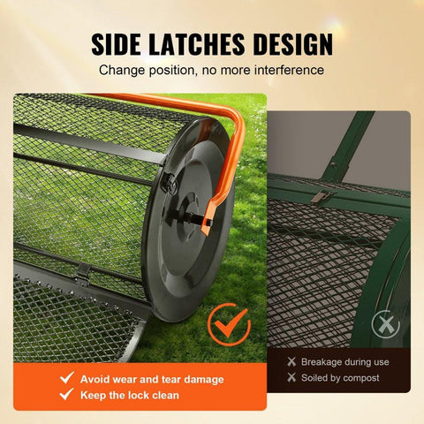 Compost Spreader Peat Moss Spreader 24 inch Wide 24.4-26.4" Height Adjustable Lawn & Garden Spreaders Compost, Top Soil, Mulch - Durable Lightweight Multi-Purpose Yard Care Equipment