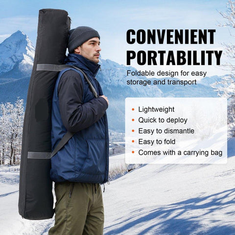 Portable Ice Shelter, 3-4 Person Pop-Up Ice Fishing Tent, 35 Square Feet Fishable Area, Ice Shanty for Winter Fishing, Waterproof Oxford Ice Cube with Anchors/Ropes/Carrying Bag, 71"x71", Black