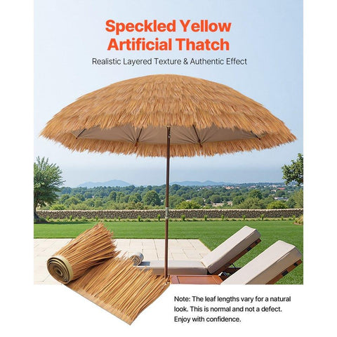Artificial Thatch Grass Roof, 1.3 x 32.8 ft Mexican Style Tiki Bar Hut Skirt Thatch Roofing Roll, Waterproof & Fire-Resistant, Palapa Duck Blind Grass for Patio Pool Beach Hawaiian Party Décor