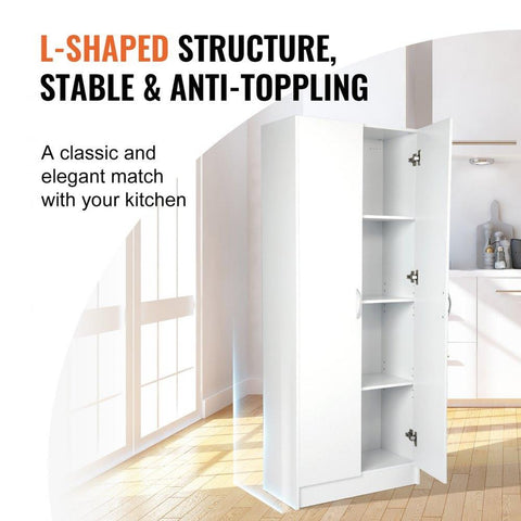 Kitchen Pantry Cabinet 60" Tall Food Pantry Storage Cabinet 110LB Loading