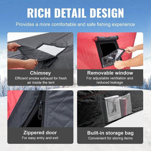 6-8 Person Ourdoor Portable Ice Shelter Pop-Up Ice Fishing Shanty Tent