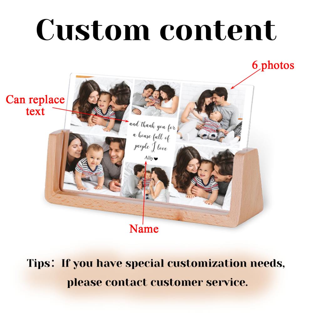 Personalized photo frame customized photo text bedroom decoration memorial gift